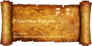 Pipernea Karion névjegykártya